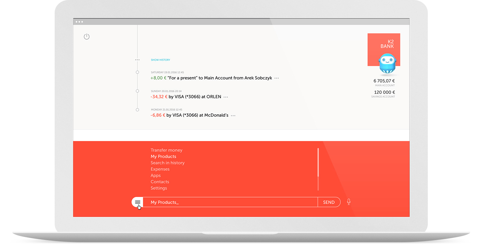 Chatbot menu